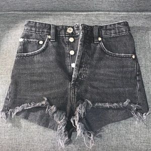 Zara black denim shorts